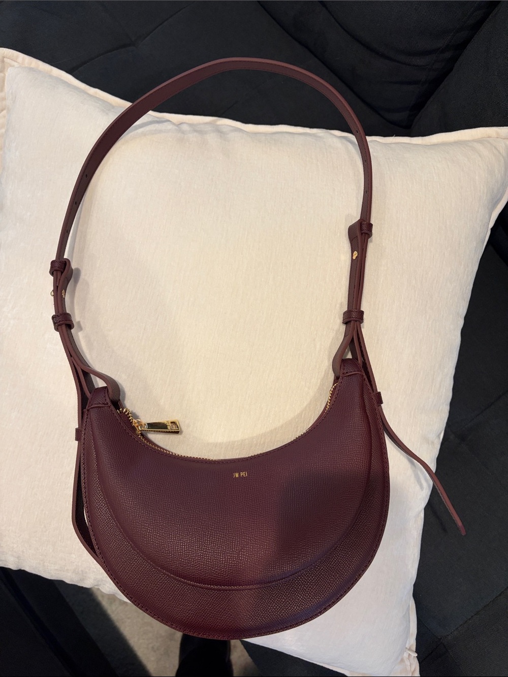JW PEI Women’s Crescent Shoulder Bag in Deep Burgundy